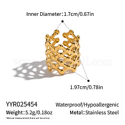 304 Stainless Steel Mesh Shape Statement Cuff Open Rings for Women&nbsp;IZ9606