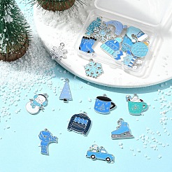 20Pcs 20 Styles Winter Theme Alloy Enamel Pendants&nbsp;ENAM-FS0001-97