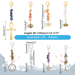 Gemstone Chip & Tibetan Style Alloy Pendant Decoration&nbsp;HJEW-AB00431