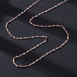 Brass Twisted Bar Link Chain Necklaces&nbsp;NJEW-D302-63RG