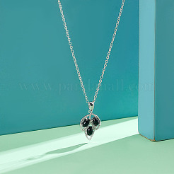 1Pc Rhodium Plated 925 Sterling Silver Pendant Cabochon Settings&nbsp;STER-PH0001-91