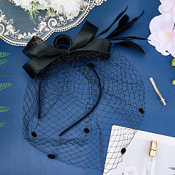 Gauze Mesh Veil Cloth with Aligator Hair Clip&nbsp;AJEW-WH20018-97A