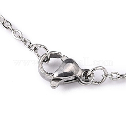 Tarnish Resistant 304 Stainless Steel Cable Chain Necklaces&nbsp;STAS-O053-07P