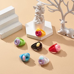 Cute 3D Resin Finger Ring&nbsp;RJEW-JR00538-01