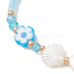 2Pcs Glass with ABS Imitation Pearl Acrylic Beaded Bracelets for Women&nbsp;BJEW-MZ00293