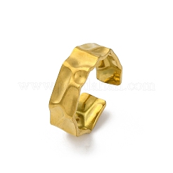 Hammered 304 Stainless Steel Open Cuff Rings for Women&nbsp;RJEW-M019-54G