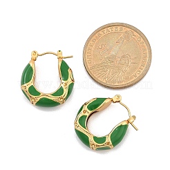304 Stainless Steel Enamel Hoop Earrings&nbsp;EJEW-Z079-01G-01