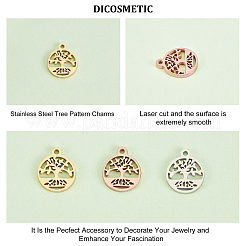 12Pcs 3 Colors 304 Stainless Steel Charms&nbsp;STAS-DC0009-34