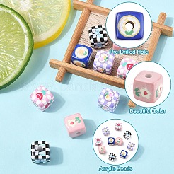 10Pcs 5 Colors Opaque Acrylic Beads&nbsp;SACR-YW0001-90