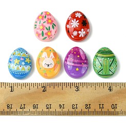 12Pcs 6 Colors Easter Cartoon Opaque Resin Cabochons&nbsp;RESI-FS0001-56
