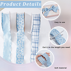 3 Rolls 3 Styles Polyester Ruffled Ribbon for Sewing Decoration&nbsp;OCOR-CY0003-64B