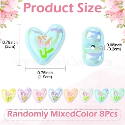 8Pcs 8 Colors UV Platings Acrylic Beads&nbsp;MACR-YW0004-29