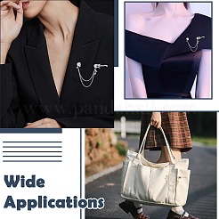 4Pcs 4 Styles Alloy Rhinestone Hanging Chain Brooch&nbsp;JEWB-CJ0003-55