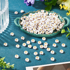 500Pcs Plating Acrylic Beads&nbsp;PACR-TADJ0001-01R