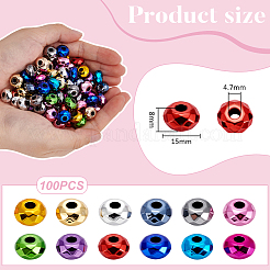 100Pcs UV Plating Acrylic European Beads&nbsp;OACR-UN0001-14