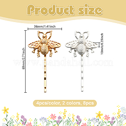 8Pcs 2 Colors Iron & Alloy Hair Bobby Pins&nbsp;PHAR-HY0001-10