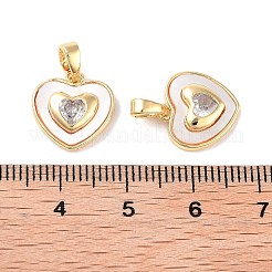 Brass Micro Pave Clear Cubic Zirconia Pendants&nbsp;KK-B102-23G