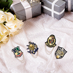 4Pcs 4 Style Anchor & Shield & Word Alloy Brooch Pins&nbsp;JEWB-FH0001-16