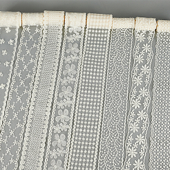 24 Yards 8 Styles Polyester Embroidery Mesh Flower Lace Ribbon&nbsp;OCOR-PH0004-73