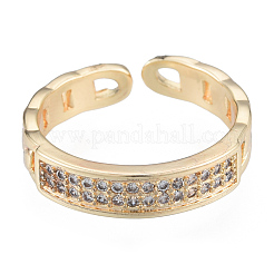 Micro Pave Clear Cubic Zirconia Cuff Rings&nbsp;RJEW-N039-14