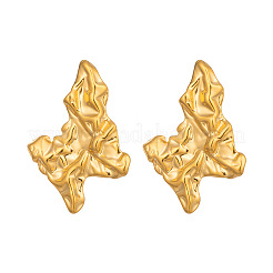 Irregular Pleated 304 Stainless Steel Stud Earrings for Women&nbsp;IB2553-1