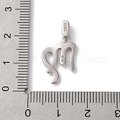 925 Sterling Silver Micro Pave Clear Cubic Zirconia Pendants&nbsp;STER-H117-01P-06
