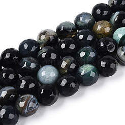 Dyed & Heated Natural Fire Crackle Agate Beads Strands&nbsp;G-N359-01B-02