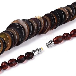 Natural Amber Disc and Rice Graduated Beaded Necklaces&nbsp;NJEW-T019-08