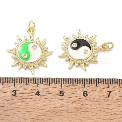 Brass Micro Pave Clear Cubic Zirconia Pendants&nbsp;CU-CBADD0C-01G