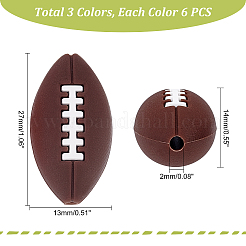 18Pcs 3 Colors Food Grade Eco-Friendly Silicone Focal Beads&nbsp;SIL-DC0001-08