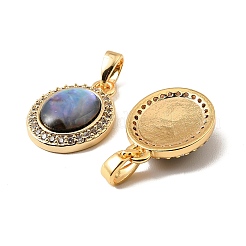 Brass Micro Pave Clear Cubic Zirconia Pendants&nbsp;KK-G538-06G
