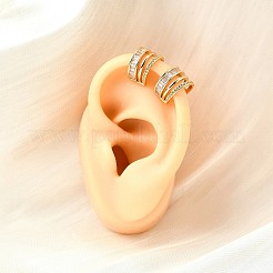 Brass Micro Pave Clear Cubic Zirconia Cuff Earrings&nbsp;EJEW-F370-29G