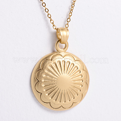 Vintage-inspired Stainless Steel Flower Pendant Men's Necklaces&nbsp;UG8663
