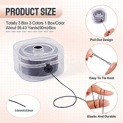 3 Boxes 3 Colors Flat Elastic Crystal String&nbsp;EW-TA0001-12C