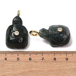 Natural Moss Agate Carved Pendants&nbsp;G-H357-03G-11