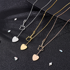 3Pcs 3 Colors Stainless Steel Lariat Necklaces Set&nbsp;NJEW-AN0001-65
