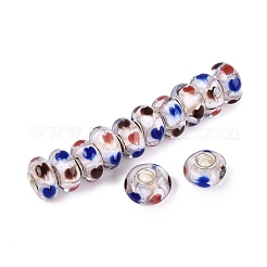Handmade Lampwork & Brass Core European Beads&nbsp;LAMP-N044-04S-01