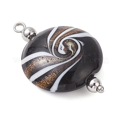 Handmade Gold Sand Lampwork Pendants&nbsp;PALLOY-JF04217-01
