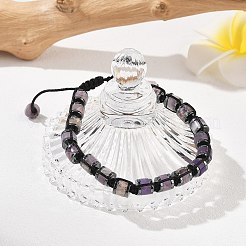 Adjustable Natural Amethyst and Non-magnetic Synthetic Hematite Braided Bead Bracelets&nbsp;BJEW-Z090-01H
