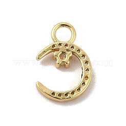 Rack Plating Brass Micro Pave Cubic Zirconia Charms&nbsp;KK-P230-21G-A