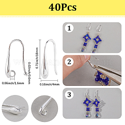 20 Pairs Rack Plating Brass Earring Hooks&nbsp;KK-SC0006-59S