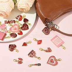 12Pcs Alloy Enamel Pendant Decorations&nbsp;HJEW-FS00078-02