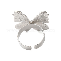 Butterfly Alloy Open Cuff Rings for Women&nbsp;RJEW-U006-06B-P