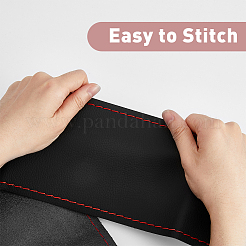 Microfiber Leather & Nylon DIY Hand Sewing Steering Wheel Cover&nbsp;FIND-FH0006-64F