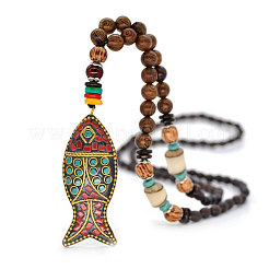 Alloy Enamel Colorful Fish Pendant Long Necklaces&nbsp;FS-WG9FE3F-01