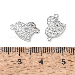 SHEGRACE Brass Micro Pave Clear Cubic Zirconia Connector Charms&nbsp;XGRQ3K904-563P