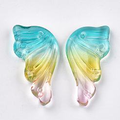 Spray Painted Glass Pendants&nbsp;X-GGLA-S041-01G