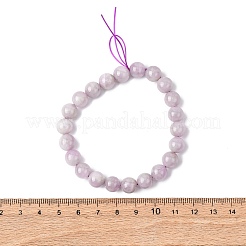 Natural Kunzite Round Beads Stretch Bracelets for Women Men&nbsp;BJEW-A149-01