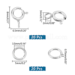 20Pcs 925 Sterling Silver Spring Ring Clasps&nbsp;STER-PH0001-33B