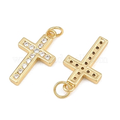 Brass Micro Pave Clear Cubic Zirconia Pendants&nbsp;CU-CBADC6C-06G-01
